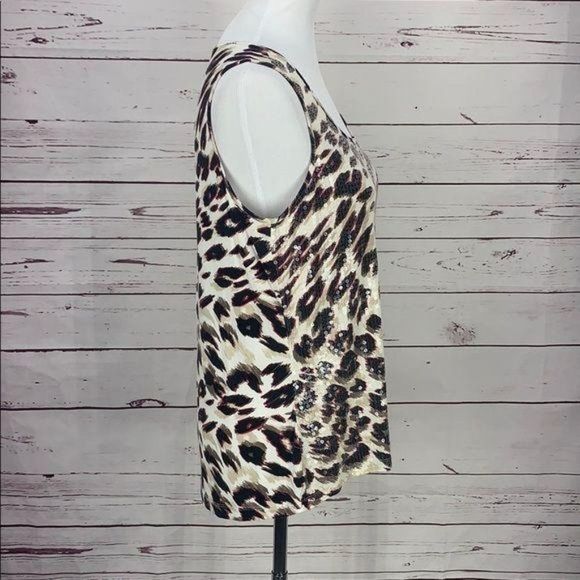Chico’s Sequin Animal Print Hi/low Tank Size Small - Picture 2 of 8